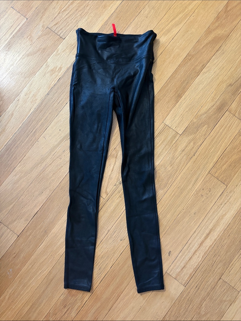 SPANX Black Faux-Leather High-Waist Leggings